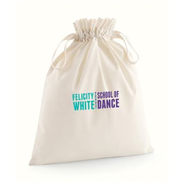 Organic cotton drawcord bag, Felicity White